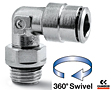 6522 Series Male British Standard Parallel Pipe (BSPP) and Metric Swivel Elbows